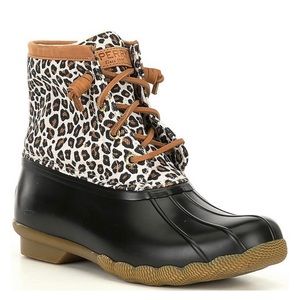 New Sperry Saltwater Animal Print Duck Boot Sz 7
